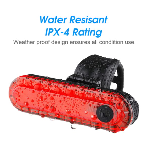 USB Rechargeable Mountain Bike Taillight, Ultra Bright Red LED