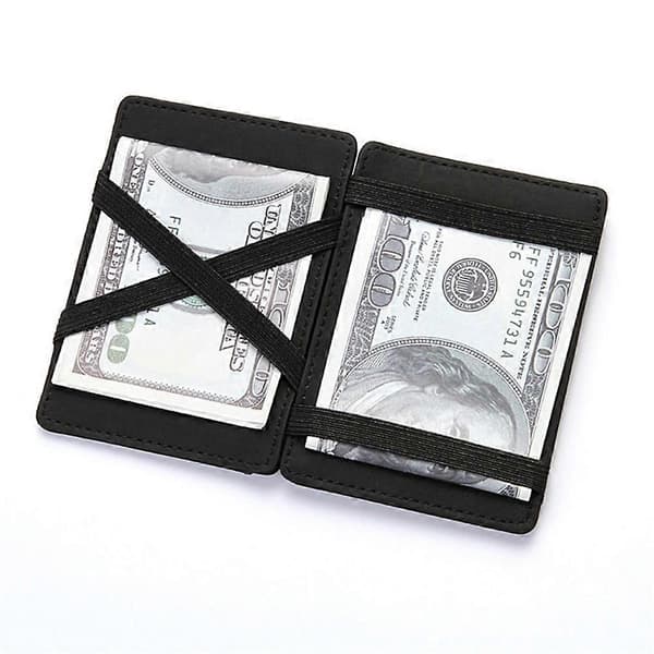 Black PU Wallet with Creative Design for Storage, Durable and Soft to the Touch