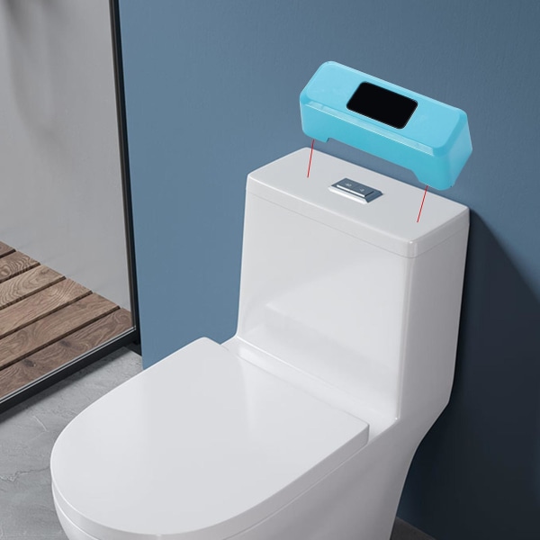 Automatisk Toilet Skylleanordning - Toilet Sensor Skylleanordning Kontaktfri Opladning Smart Infrarød Sensor Trykknap Blue