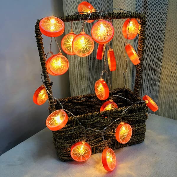 (Oransje sitronskive, 3M/20LED) Frukt-tema sitronskive lyslenke