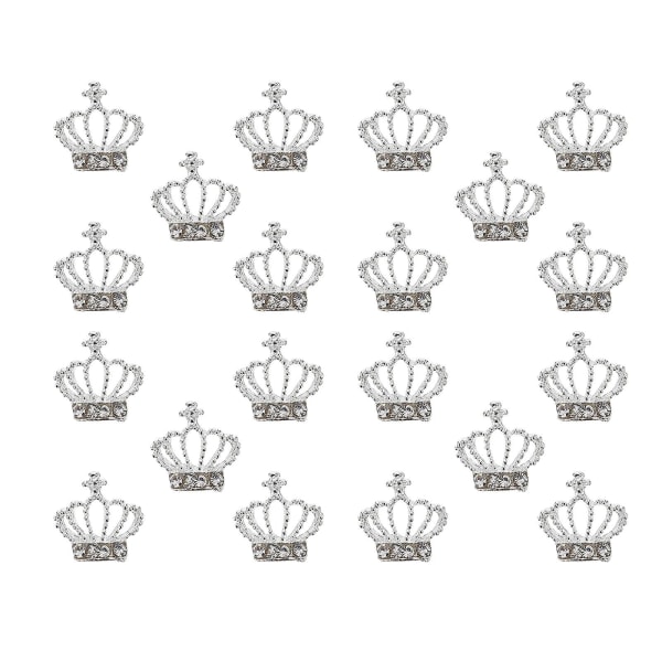 30 st Elegant Crown Strass Nail Art Design Strass Legering BerlockerSilver1x1cm Silver 1x1cm