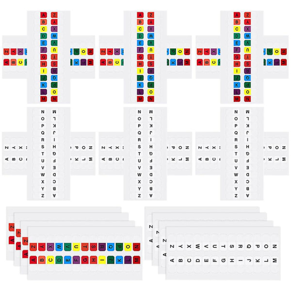 20 ark med färgade alfabetflikar Små klibbiga flikar Anteckningsblock Sidmarkörer Alfabetfilguider FlikarC Colorful