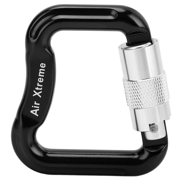 20KN Automatic Locking Climbing Carabiner D Shape Lightweight Twist Lock Black