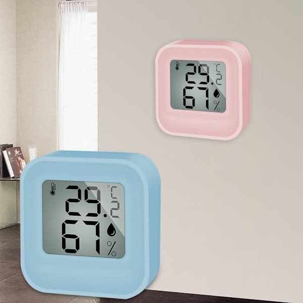 Digitalt termometer Hygrometer Temperaturmåler HVID Hvid Hvid White