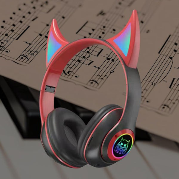 Kattøre Bluetooth-hodetelefoner, Bluetooth-hodetelefoner Trådløse Bluetooth-spillhodetelefoner med