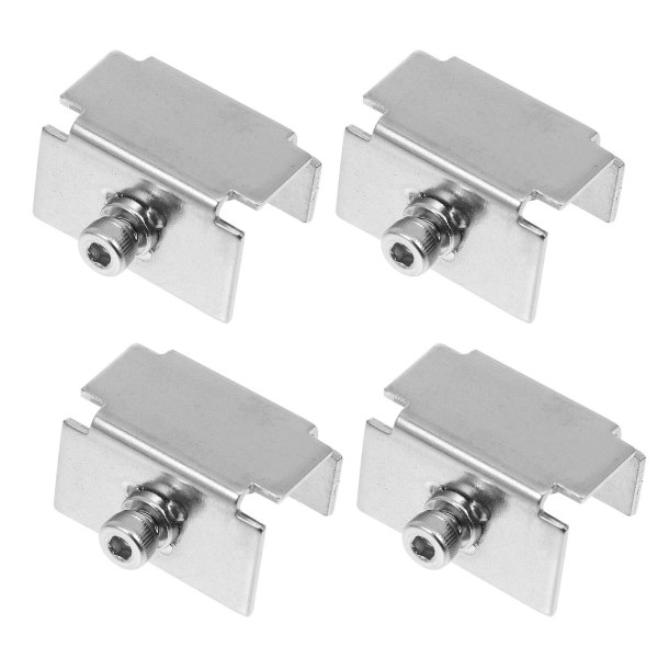 4 st 3D-skrivarvärmebäddshållare Klipp Skrivarglasbäddsklipp Rostfritt stål Bäddsklipp 3D-skrivaruppvärmd bäddklämma Silver 3X2CM