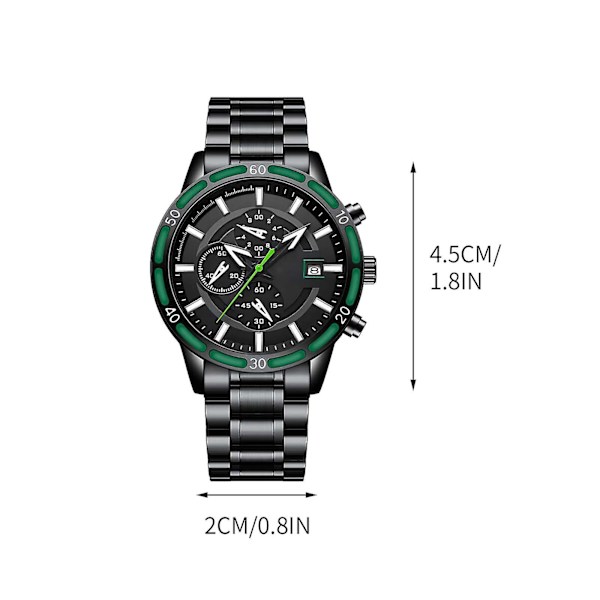 Herrar Multi Time Chronograph Digital Analog Rostfritt Stål Sport Armbandsur