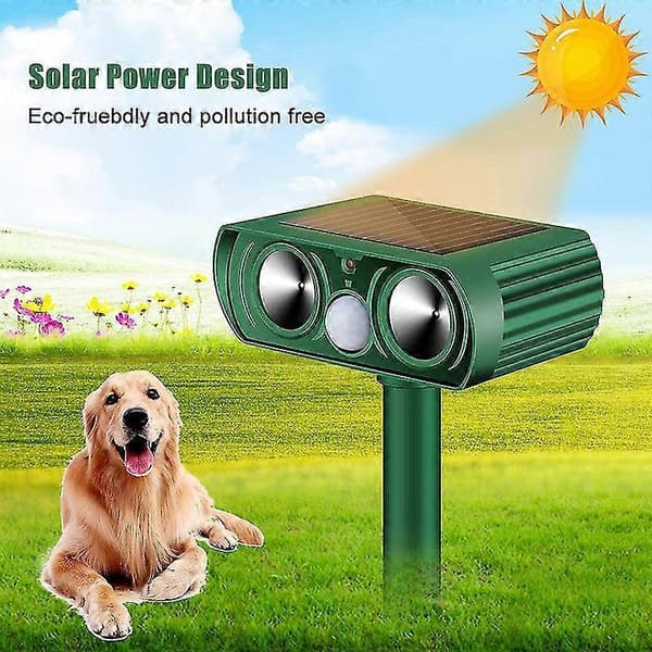 Ultrasonic Cat Repellent for Garden, USB or Solar Powered, Cat Repellent with Ground Spike