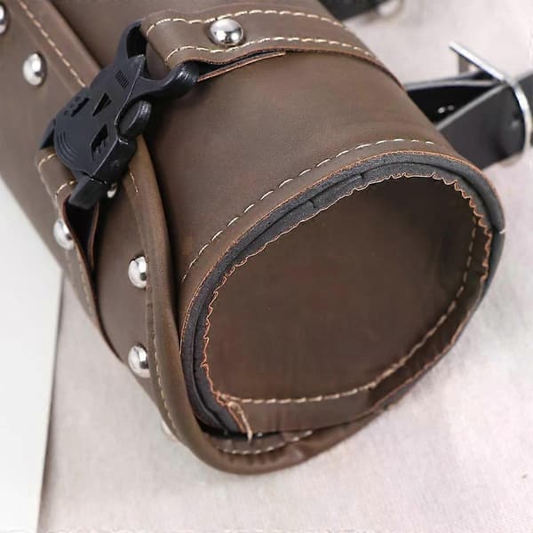 Motorcycle Saddlebag, Universal Waterproof Tool Bag with Mounting Strap Round Storage