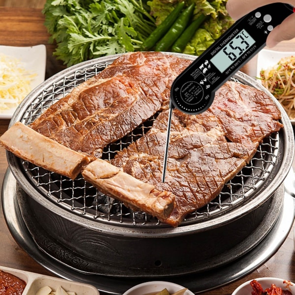 Kök Verktyg Elektrisk Mattermometer Kötttermometer-sond Vikbar Sond Kalibreringsfunktion Fo