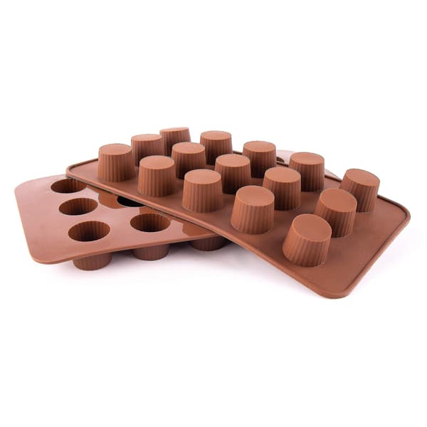 4 stk. Silikoneforme til Chokolade, Bageform til Chokolade, Gelé, Slik, Fedtbomber Keto Snacks, Isterninger, Runde Kopper