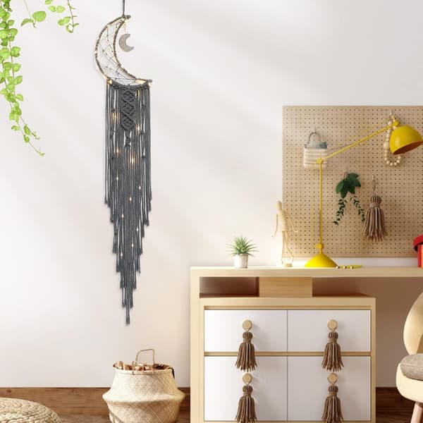 Boheme chic macramé vægophæng mandala månedrømmefanger
