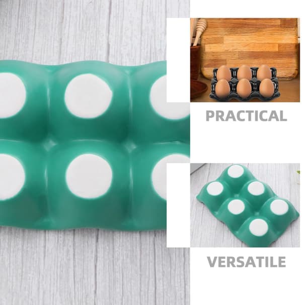 3 Pcs Ceramic Egg Storage Trays with 6 Holes Each, Non-Slip Bottom, Egg Holder
