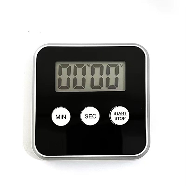 Digital elektronisk timer, køkkentimer, nedtællingstimer til bagning og madlavning Sort Sort