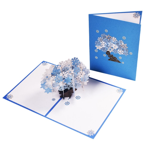 3D Pop Up -lumikidepuu Joulukortti Juhlakortti