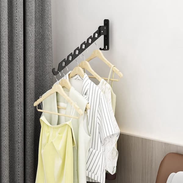 Wall Mounted Foldable Clothes Drying Rack, Adjustable Aluminum Laundry Hanger for Laundry Room, Grey 35 cm grey grey