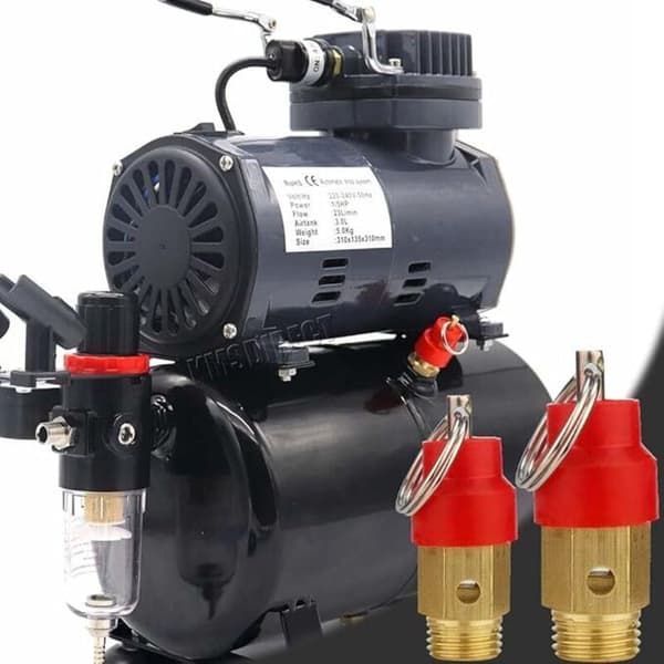 3 Pieces 1/8 Air Compressor Sandblasting Valve, Pressure Sensor, Compressor Spare Part