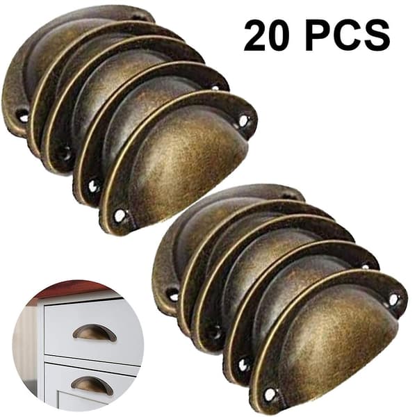20-pack 65 mm Hole Spacing Vintage Style Pull Knobs Cup Handles