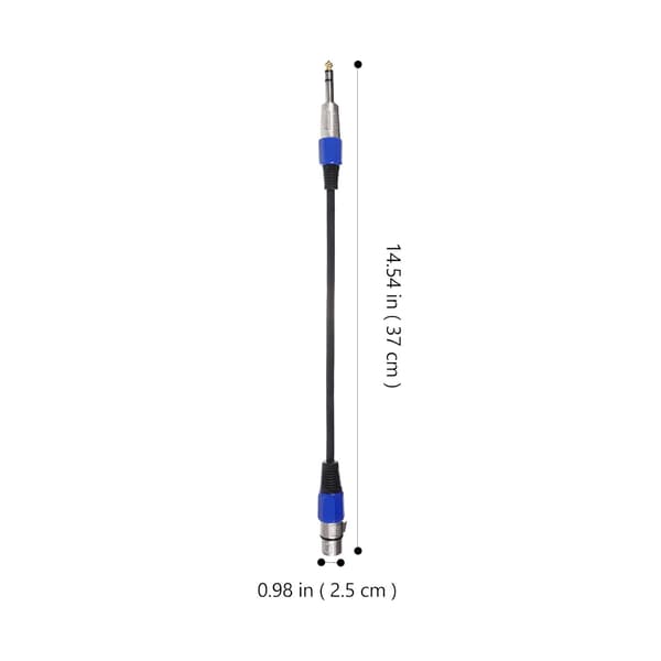 2 stk. XLR til 1/4 stereo adapter patchkabel ledning han til hun lydkonverter med gummi- og metalmateriale