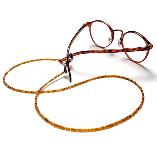 9 bärnstensfärgade glasögonkedjor för kvinnor, glasögonkedja solglasögonhållare halsband glasögonrem (75 cm lång)