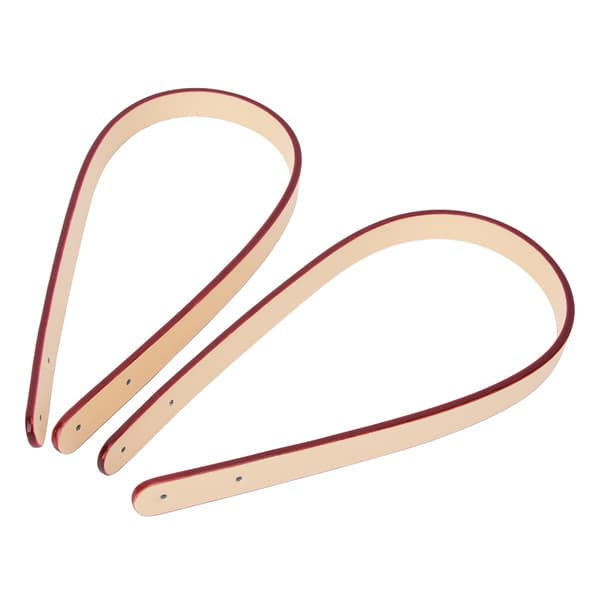 2pcs Split Leather Handbag Handle Strap DIY Handmade Purse Parts with 8 Sets Bronze Rivets (Salmon Pink)