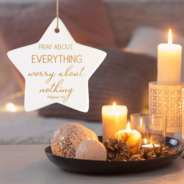 6 stk kristne juletrepynt ornament for