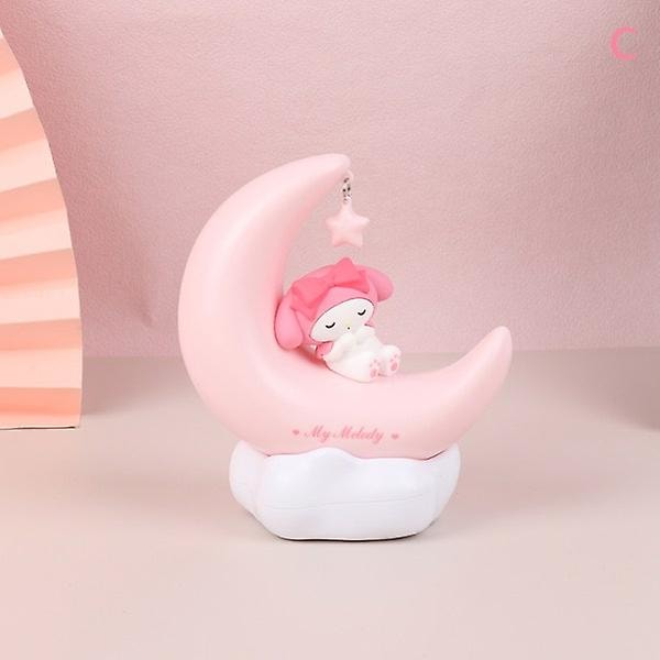 Måne LED Lampa Anime Kuromi Cinnamonroll Prydnad Nattlampa Db C
