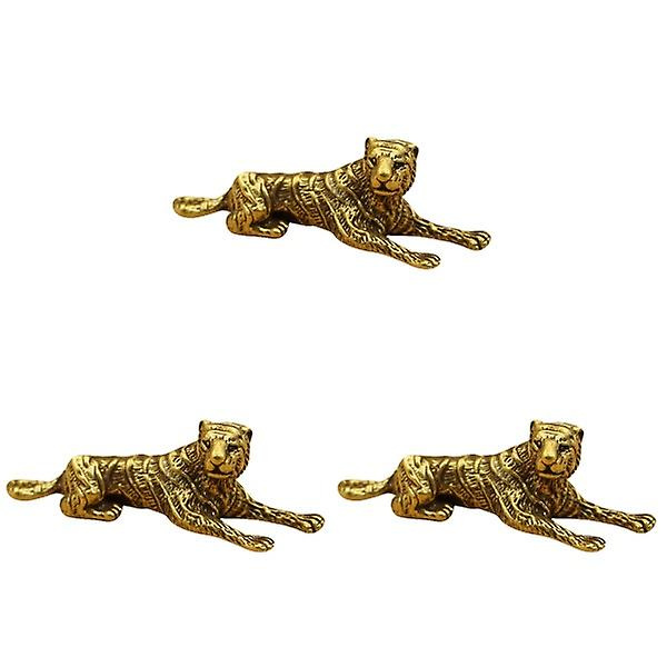 3 stk Tiger Adorn Vintage Tiger Statue Desktop Tiger Figurine Antik Tiger Model 3 stk 5,7X2X1,7CM