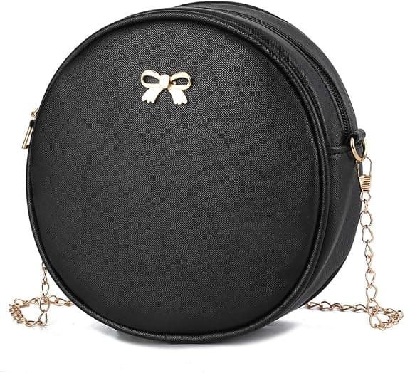 Girls' Three-Piece Set with Bow Tie, Leather Backpack, Women's Backpack, Small Casual Backpack