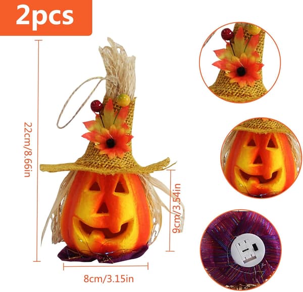 2 stk (A) Halloween skumgresskar lykt Jack Pumpkin Flashing