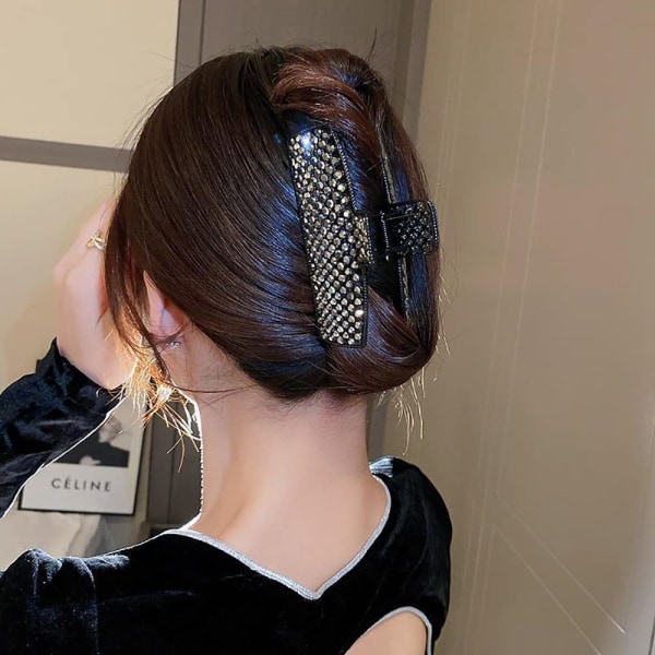 Dam Hårklämma med Full Diamant Rhinestones - Hårklämma för Kvinnor och Flickor - Mode Hår
