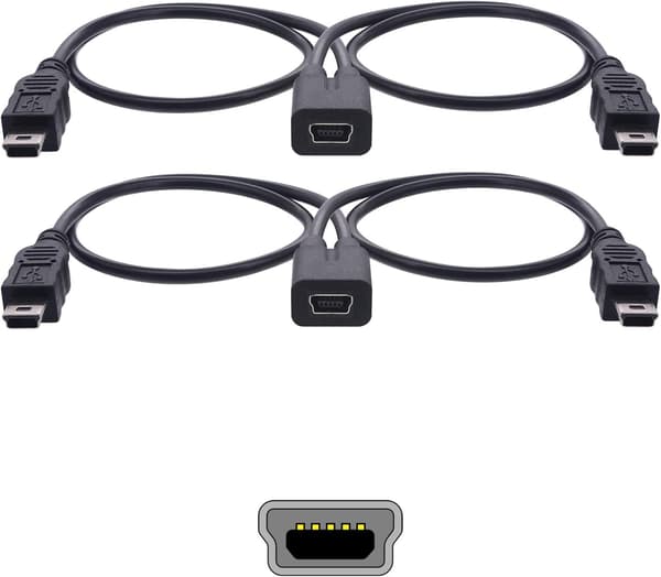 2025 Seneste Model til Garmin USB Split Adapterkabel - Billader Splitter Mini USB Hun til Dobbelt Mini USB Han Port Dash Cam Radar Dete
