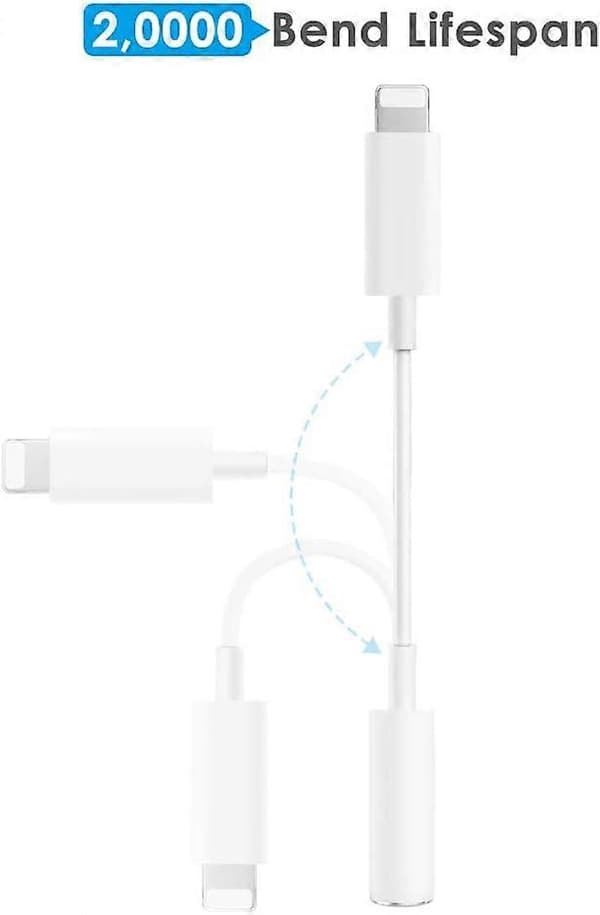 2-pak iPhone Jack Adapter Lightning Adapter 3,5 mm Jack-stik Hovedtelefonadapter Aux Audio Jack-kabel Headset Dongle Tilbehør til iPhone 14/13/12/11/X