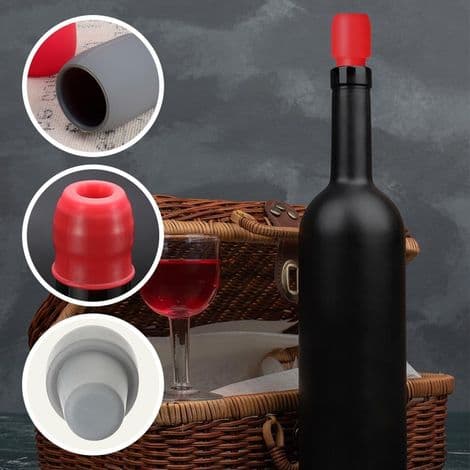 Reusable Sparkling Wine Bottle Stoppers, Silicone Beer and Champagne Stoppers, for Home Use (4-Pack)
