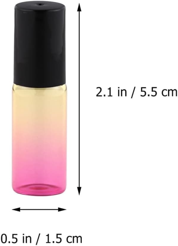 5 kpl 5 ml:n lasisia roll-on-pulloja matka- ja kotikäyttöön