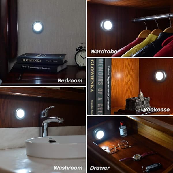 Indoor Motion Sensor Lights, Battery Operated LED Lamp for Under Cabinet, Cupboard, Wardrobe, Stairs, Closet, Kitchen, Hallway 3-Pack