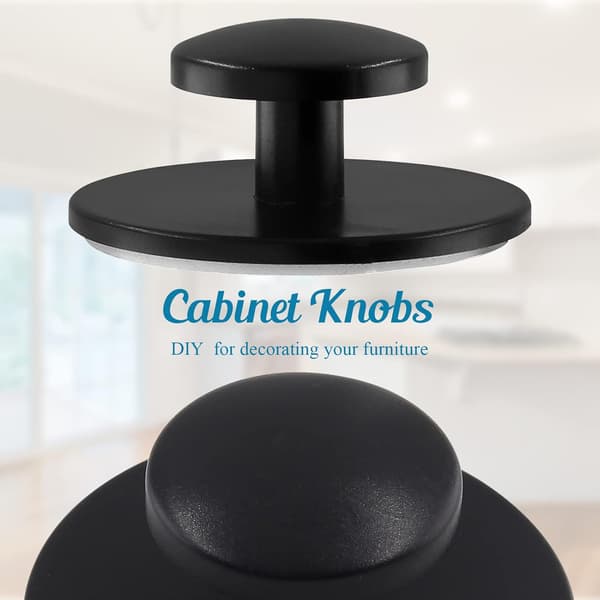 20 Pcs Self-Adhesive Cabinet Knobs, Mini Drawer Knobs for Kitchen Cabinets, Dressers, Drawers and Wardrobes, Black