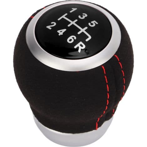 6-speed gear lever with ergonomic silver ring