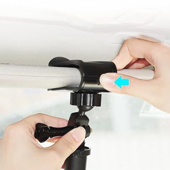 Car Sun Visor Mount, Universal Ball Joint with Adjustable Clamp, Camera Mount for Osmo Pocket 3 Cameras, Car Sun Visor Holder.