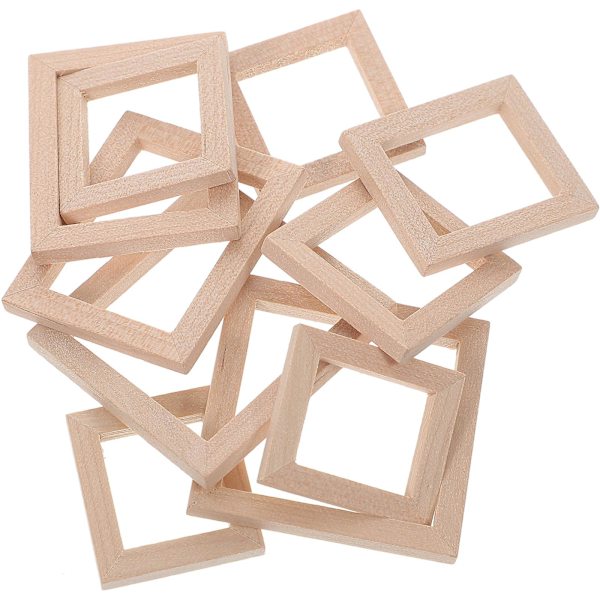 10 stk Dukkehust Mini Rammer Bilde Rammer DIY Håndverk Miniatyr Dukkehust Dekorasjoner 4.3X4.3X1.5C