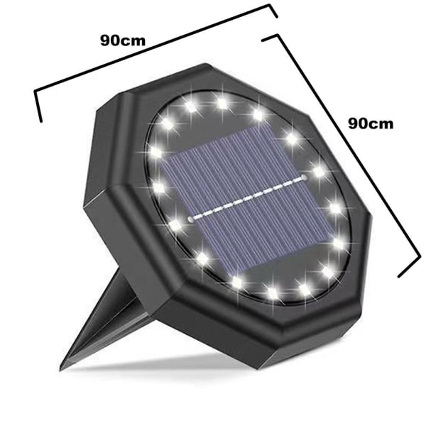 Solcelled Gulvlamper, 16 LED Lys Til Terrasse, Dæk, Indkørsel Og Gangsti