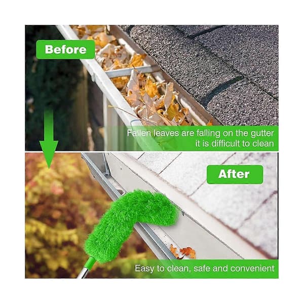 Gutter Cleaning Brush Roof Tool with Telescopic Extendable Pole 8.2ft Guard Cleaning Tool Easy Re