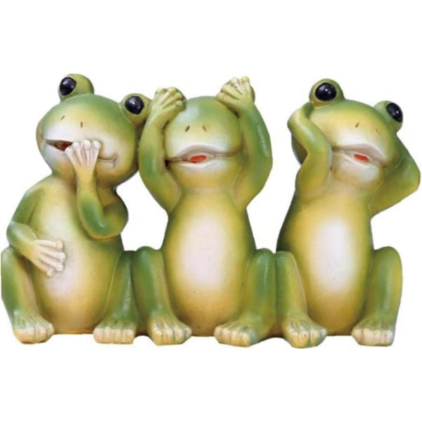 Frog Statue Miniature Fairy Garden Frog Figurine Resin Craft Ornament Decoration for Lawn Flower Pot-Sculpture Pendant