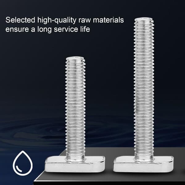 T-slot bolts, sliding hammer head, for track systems, steel with threaded nuts, adjustable fastener for rack mounting projects