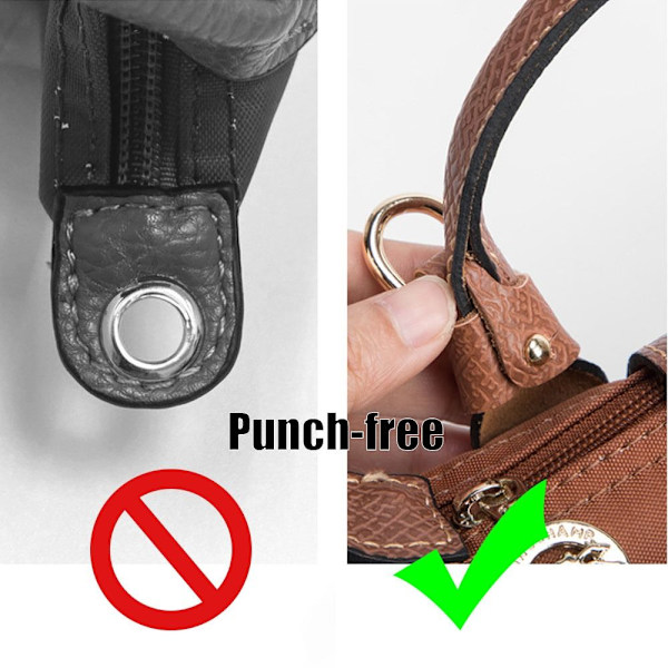 Väsktransformationstillbehör för Longchamp mini-väska Remmar Hålfri Äkta Läder Axelrem Crossbody Konvertering Hängande Rem Green Buckle