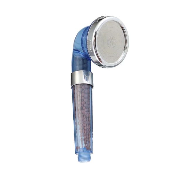 Högtrycksduschmunstycke Vattenbesparande anti-kalkskala trestegsduschhuvud Joniskt filtreringssystem Blå