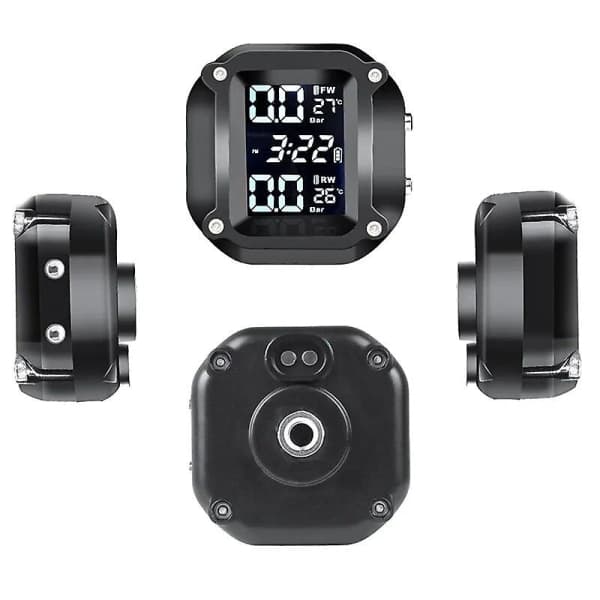 TPMS Motorcykel Däcktryckssensorer Motor TMPS Däcktrycksövervakningssystem Vattentät 2 Hjul Däck Extern Sensor