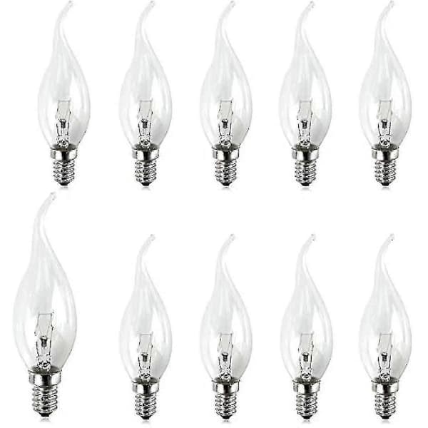 10-pack Small Light Bulbs 25W Clear Edison Screw Flame Tip Lamp E14 240V From Brightfour