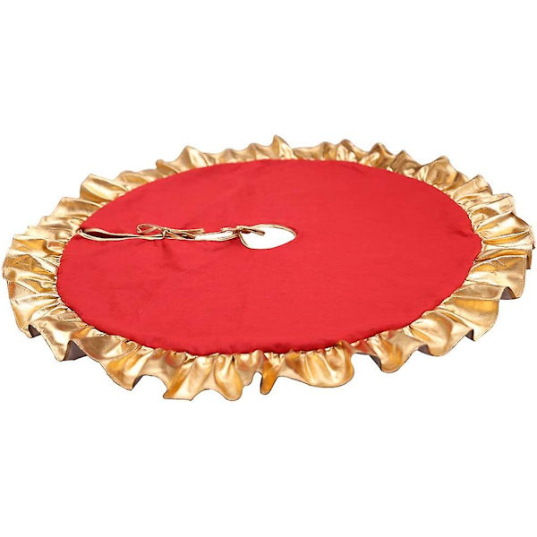90 cm joulukuusen hame, pyöreä joulukuusen pohjan koriste, festivaalikoriste, punainen ja keltainen