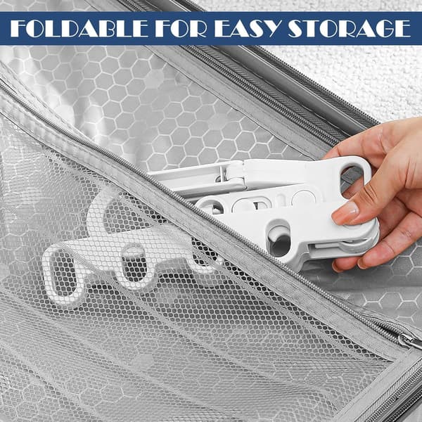 Two Grey Foldable Clothes Drying Racks, Portable Travel Drying Racks with Five Drying Holes, Suitable for Camping Trips
